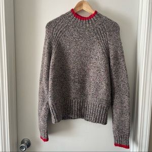 Rachel Zoe Marled Knit Mock Neck Sweater large